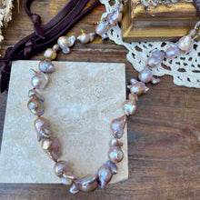 Load image into Gallery viewer, Wild Baroque Edison Pearl Leather Necklace
