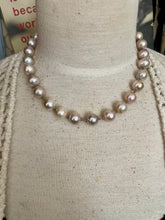 Load image into Gallery viewer, Large Metallic Edison Pearl Necklace with Large Lobster Clasp
