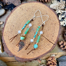 Load image into Gallery viewer, Turquoise Chrysoprase Pearl Sterling Silver Dangle Earrings
