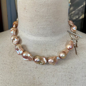 Rose Pink Baroque Pearl Necklace