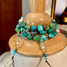 Load image into Gallery viewer, Turquoise Nugget Necklace or triple wrap bracelet
