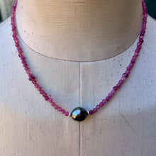 Load image into Gallery viewer, Petite Pink Tourmaline Tahitian Pearl Necklace

