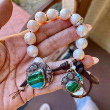 Load image into Gallery viewer, SALE High End Large White Edison Pearls Custom Ocean Button Bracelet
