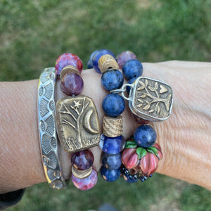 Artisan Tree of Life/Heart two sided beaded bracelet