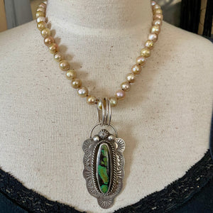 Luminous Rustic Golden Edison Pearl Necklace