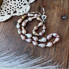 Load image into Gallery viewer, Natural teardrop Baroque Pearl Sterling Necklace
