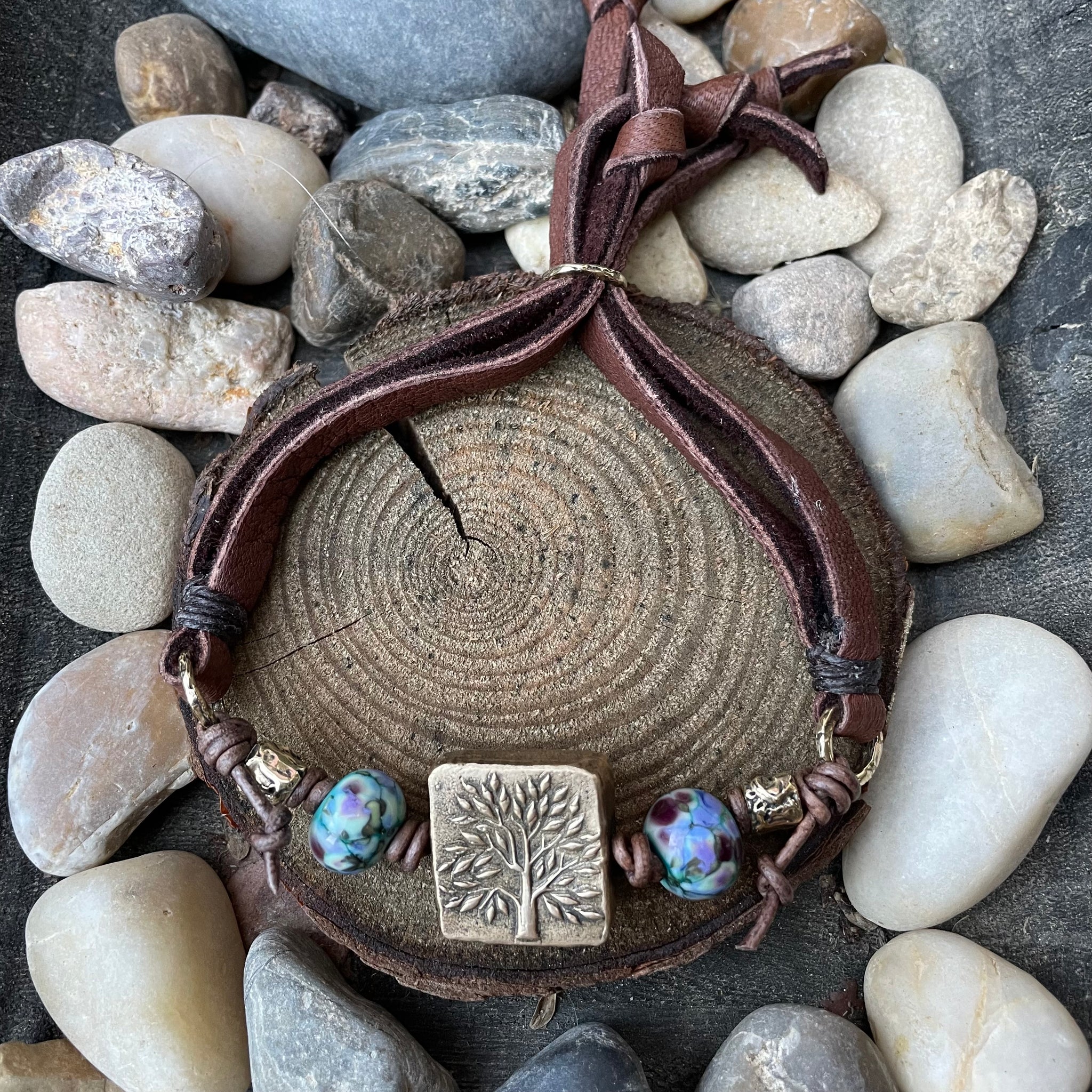 Tree of life leather on sale bracelet