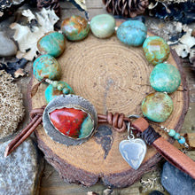 Load image into Gallery viewer, Natural Turquoise Nuggets Custom Sonoran Sunrise Chrysocolla Sterling button
