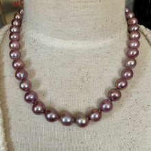 Load image into Gallery viewer, Natural Large High end Purple Mauve Edison Pearl Sterling Necklace
