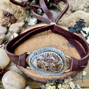 Chunky Jasper Unisex Leather bracelet