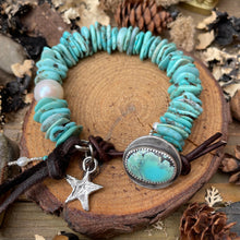 Load image into Gallery viewer, Turquoise Heishi Custom Button Bracelet
