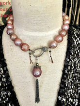Load image into Gallery viewer, High End Large Dragonscale Edison Pearl Pave Diamond Necklace
