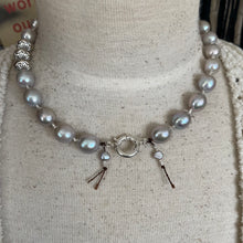Load image into Gallery viewer, SALE Silver Edison Pearl Golden Hills Turquoise Necklace
