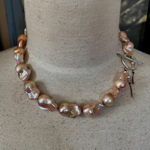 Rose Pink Baroque Pearl Necklace