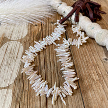 Load image into Gallery viewer, Long or short White Freshwater Stick Pearl Leather Necklace

