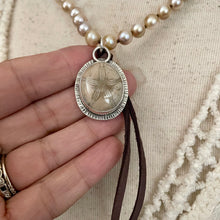 Load image into Gallery viewer, Luminous Natural Freshwater Pearls with custom artisan Sand Dollar Pendant
