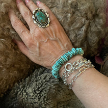 Load image into Gallery viewer, Turquoise Heishi Custom Button Bracelet
