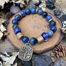 Load image into Gallery viewer, Artisan Tree of Life/Heart two sided beaded bracelet
