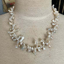 Load image into Gallery viewer, Long or short White Funky Freshwater Pearl Leather Necklace
