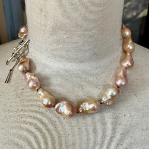 Rose Pink Baroque Pearl Necklace