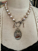Load image into Gallery viewer, Large Metallic Edison Pearl Necklace with Large Lobster Clasp
