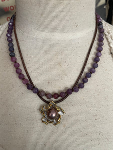 Ruby Beaded Short Necklace