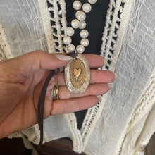 Load image into Gallery viewer, Luminous White Freshwater Pearls with custom artisan Angel/Heart Pendant
