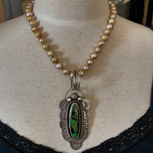 Luminous Rustic Golden Edison Pearl Necklace