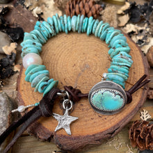 Load image into Gallery viewer, Turquoise Heishi Custom Button Bracelet
