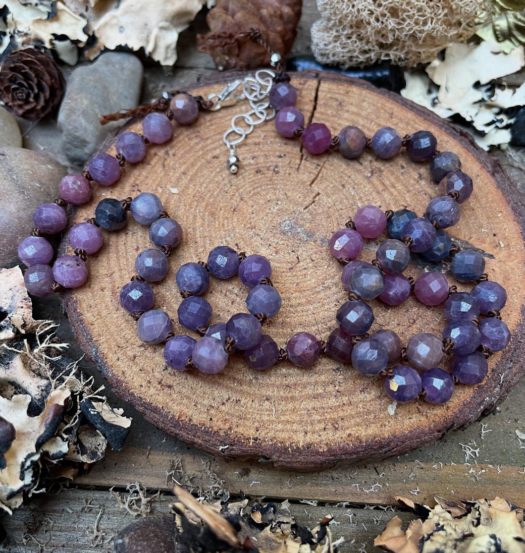 Ruby Beaded Short Necklace