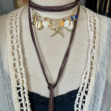 Load image into Gallery viewer, Leather Seashore Lariat Necklace
