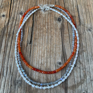 Petite Labradorite Short Necklace with Sterling balls