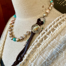 Load image into Gallery viewer, Rustic Edison Pearls, Turquoise Nuggets, Royston Ribbon Turquoise button
