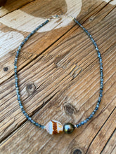 Load image into Gallery viewer, Devil Aquamarine Tahitian Pearl Hawaiian Seashell Necklace

