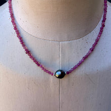 Load image into Gallery viewer, Petite Pink Tourmaline Tahitian Pearl Necklace
