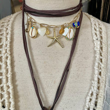Load image into Gallery viewer, Leather Seashore Lariat Necklace

