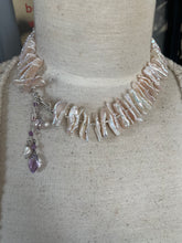 Load image into Gallery viewer, Blush Pink Freshwater Biwa Pearl Rubies and Pink Tourmaline Necklace
