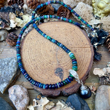 Load image into Gallery viewer, Petite Black Opal necklace with baroque Tahitian Pearl Pendant
