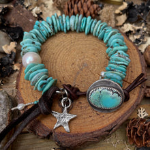 Load image into Gallery viewer, Turquoise Heishi Custom Button Bracelet
