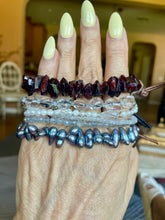 Load image into Gallery viewer, Labradorite Spiked Blue Pearl High End Bracelet
