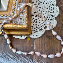 Load image into Gallery viewer, Natural teardrop Baroque Pearl Sterling Necklace
