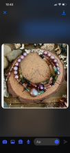 Load image into Gallery viewer, Triple Layer Pearls and Tourmaline Gemstone Sterling Flower Clasp bracelet

