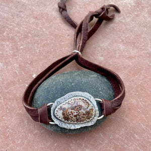 Chunky Jasper Unisex Leather bracelet