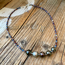 Load image into Gallery viewer, Rubies Sapphires Tahitian Pearl Luxe Necklace
