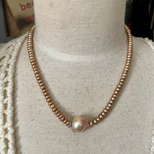 Load image into Gallery viewer, Bronze Button Pearls Baroque Leather Versatile Length necklace
