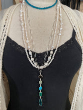 Load image into Gallery viewer, Faceted Gemstones Sterling Silver Long Loopy Necklace
