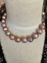 Load image into Gallery viewer, High End Large Dragonscale Edison Pearl Pave Diamond Necklace
