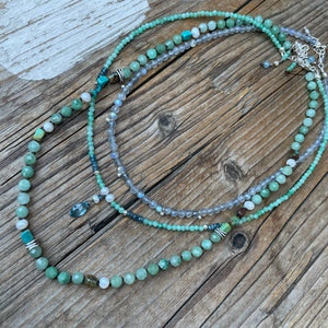 Jadeite Kyanite London Blue Topaz Short Necklace